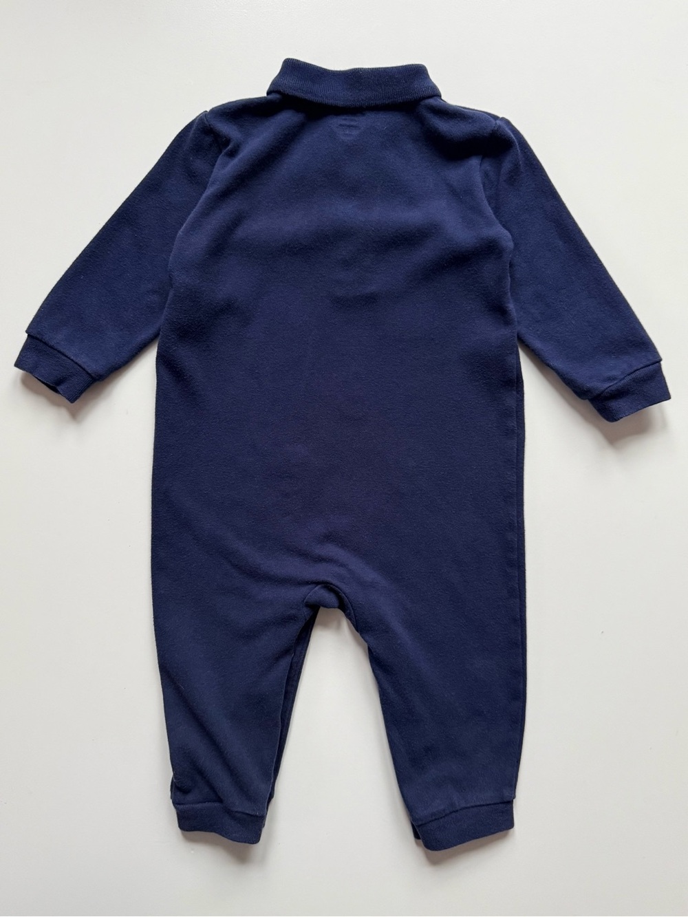 Ralph Lauren Baby Boy Polo Pony Soft Cotton Polo Coverall, Refined Navy - 12M - Picture 10 of 12